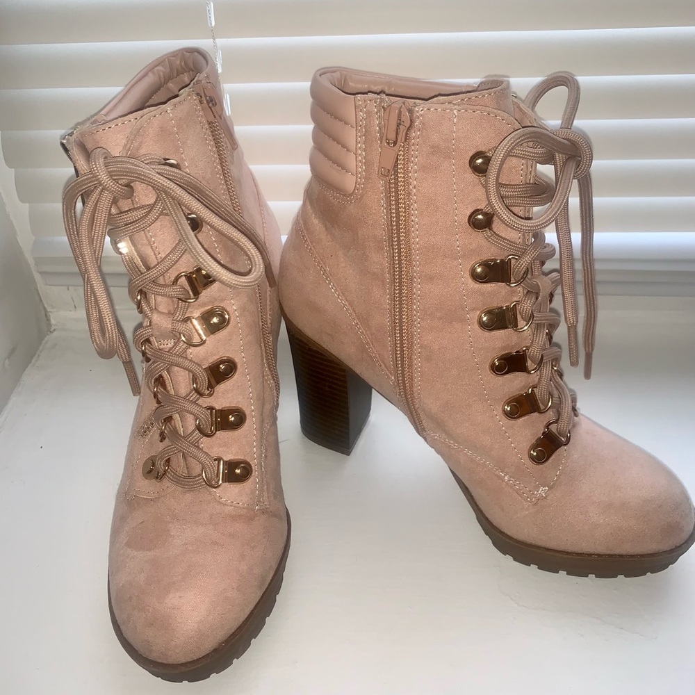 Size 5.5 light pink heel booties